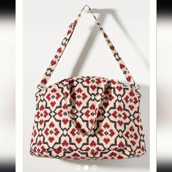 NWT Anthropologie Stitched Weekender Bag - Picture 2 of 7